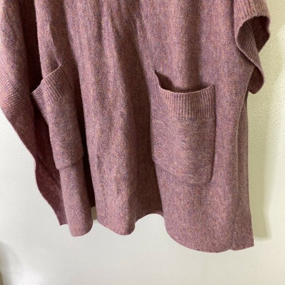 Anthropologie Charli Annina Poncho Sweater in Pink Purple Wool Pullover Sweater - Picture 5 of 5